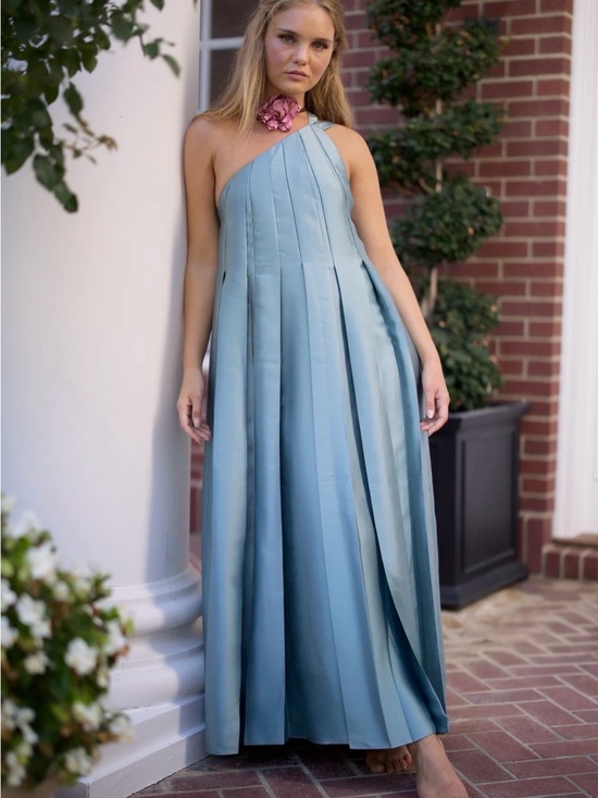 Maison Armory Dresses & Skirts - NWT Maison Armory One-Shoulder Maxi Dress, “On A Stroll” Gown in Dusty Blue